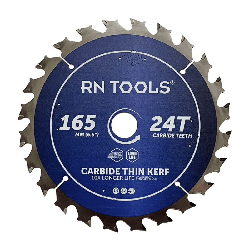 Cirkelzaagblad 165 mm carbide thin kerf - anti-kickback - 24 tanden