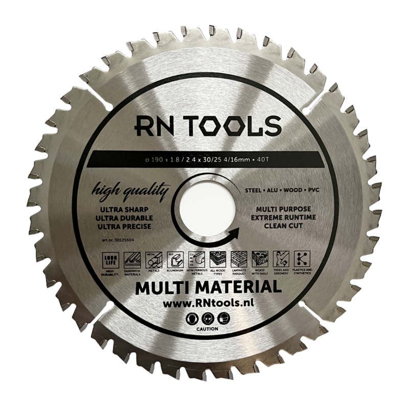 Cirkelzaagblad 190 x 30 mm 40 tanden - voor hout, metaal en aluminium