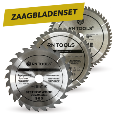 Cirkelzaagbladen 165 mm - hout, multi material & trespa (3-delig)