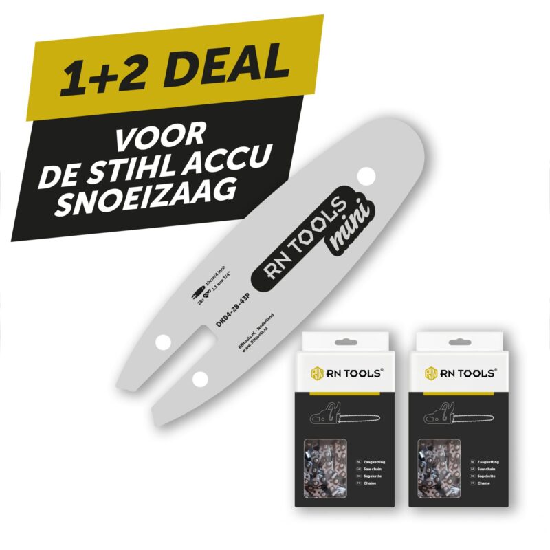 Zaagblad 10 cm 1/4 1.1 mm Mini + 2x Zaagketting - Stihl GTA snoeizaag