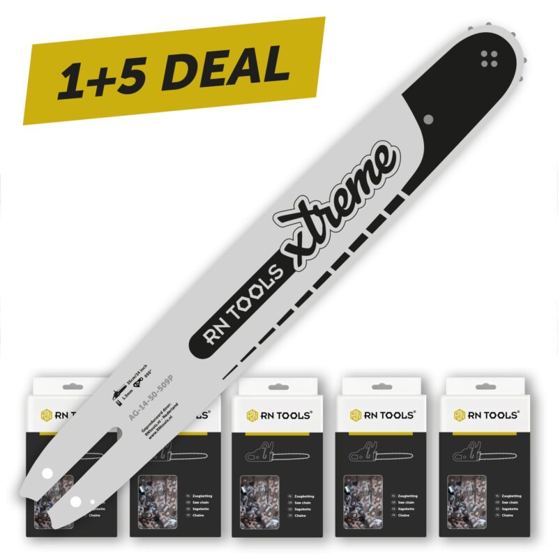 Kettingzaagblad 35 cm 3/8 1.3 mm Xtreme + 5x Zaagketting