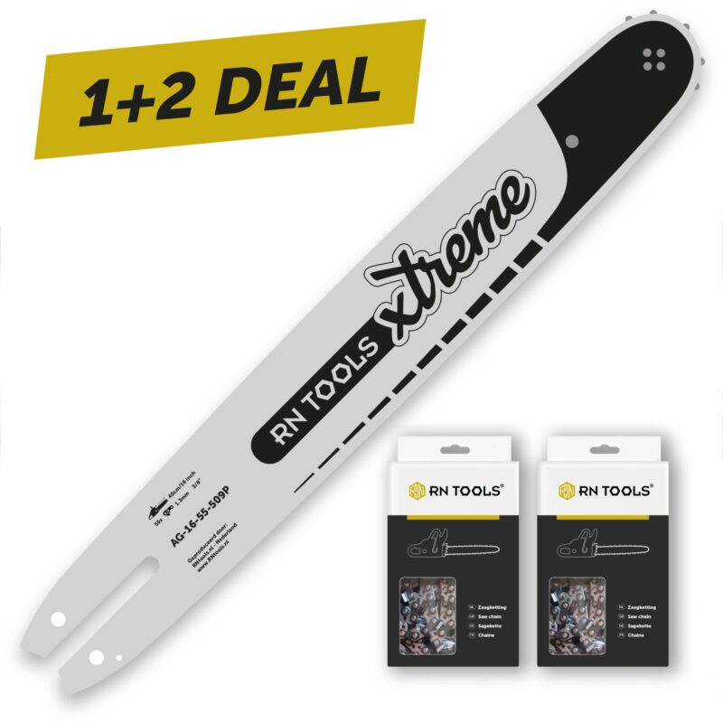 Kettingzaagblad 40 cm 3/8 1.3 mm Xtreme + 2x Zaagketting