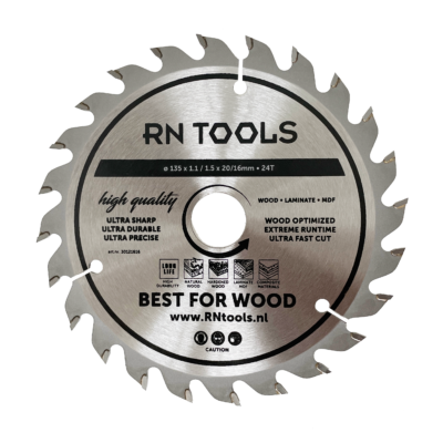 Cirkelzaagblad 135 x 20 mm - Geschikt voor Hout - 24 tanden