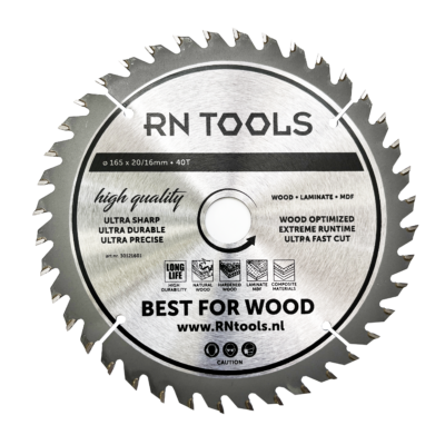Cirkelzaagblad 165 x 20 mm - Geschikt voor Hout - 40 tanden