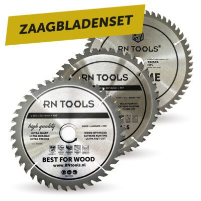 Cirkelzaagbladen 165 mm - hout, multi material & trespa (3-delig)