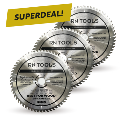 Cirkelzaagblad 250 x 30 mm - Geschikt voor Hout - 60 tanden (3 stuks)
