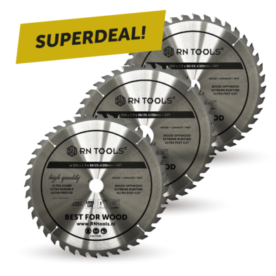 Cirkelzaagblad 305 x 30 mm - Geschikt voor Hout - 40 tanden (3 stuks)