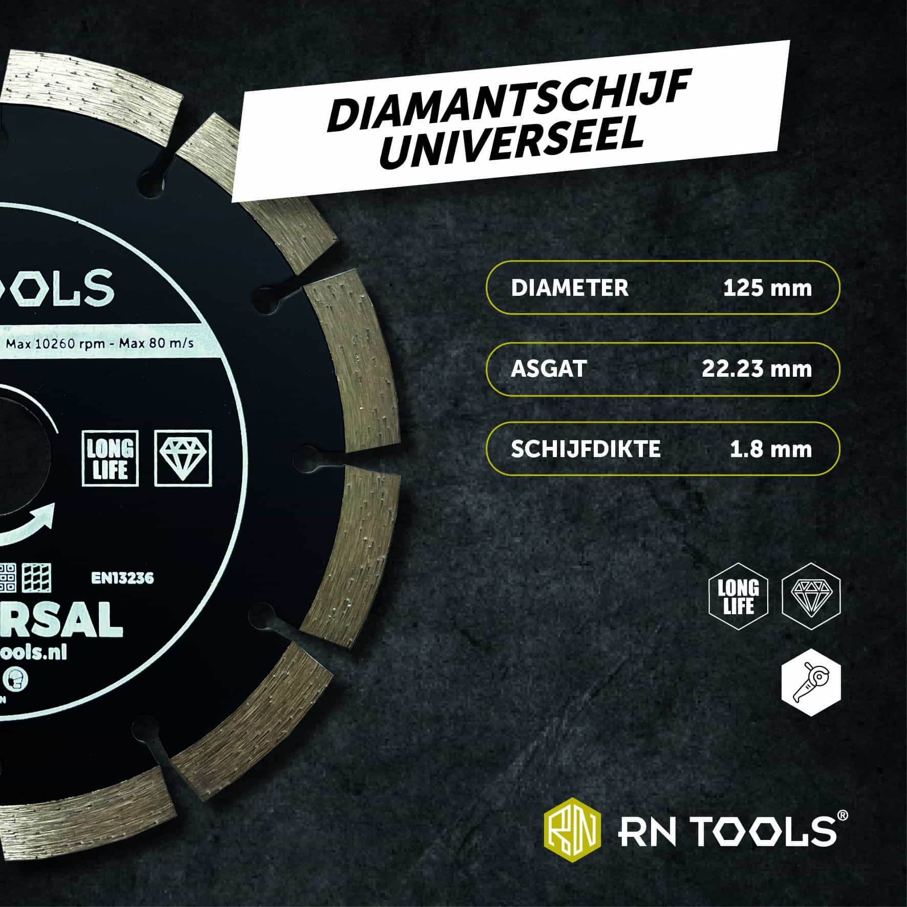 Diamantschijf 125 mm Universeel - Afbeelding 2