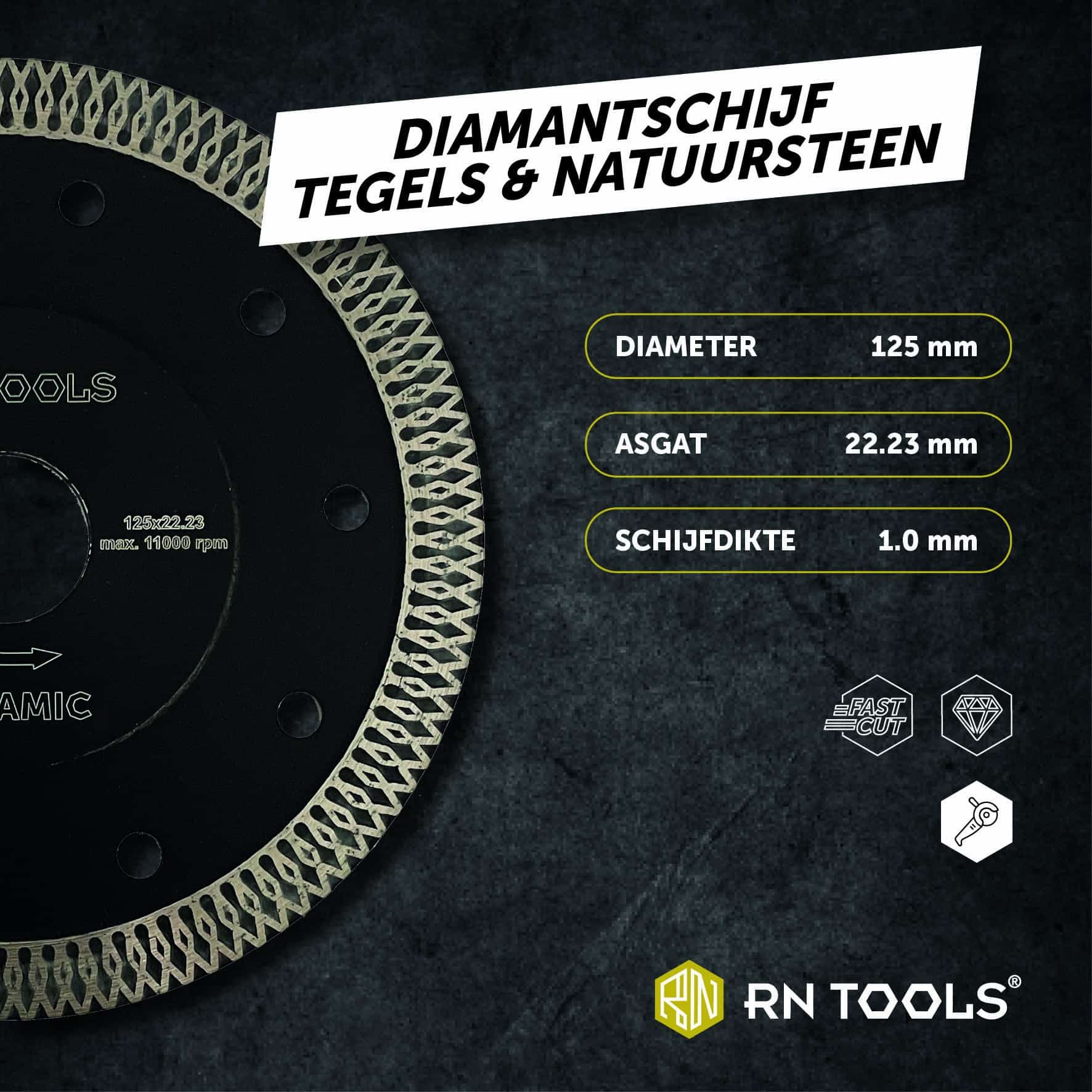 Diamantschijf Tegels & Natuursteen 125 mm - Afbeelding 2