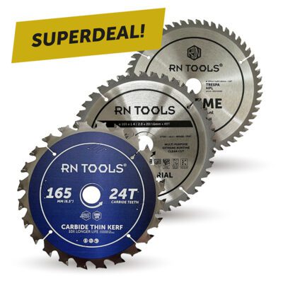 Cirkelzaagbladen 165 mm - Hout, Metaal & Trespa (3-delig)