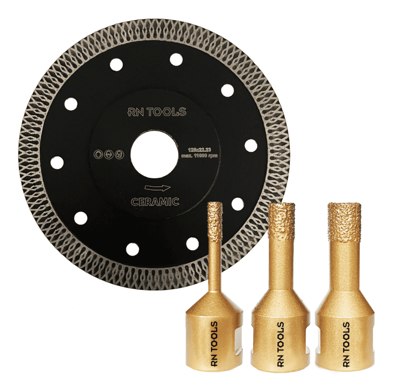 Diamantboren 6, 10 en 12 mm + Diamantschijf Tegels (4-delig)